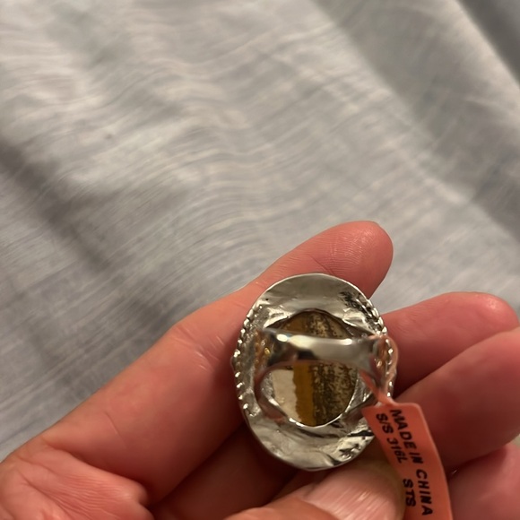 Shop LC Beautiful Jasper Stainless Steel Women’s Size 6.5 Ring, new with tag - Picture 10 of 10